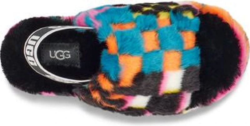Kids Fluff Yeah Slide Checks Black Multi