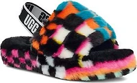Kids Fluff Yeah Slide Checks Black Multi