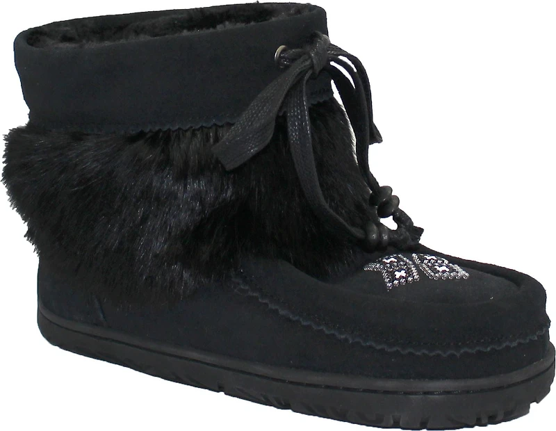 Short Black Suede Mukluk