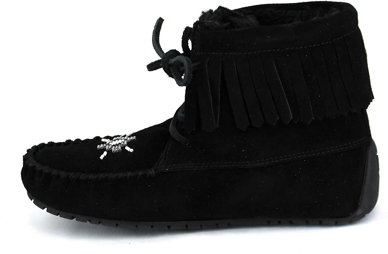 Short Laceup Black Suede Boot