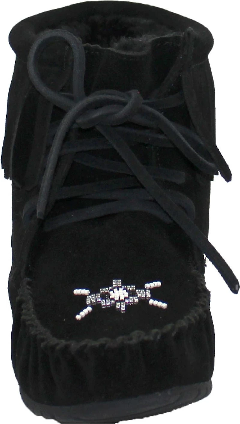 Short Laceup Black Suede Boot