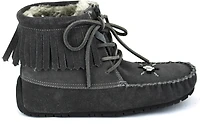Short Laceup Charcoal Suede Boot