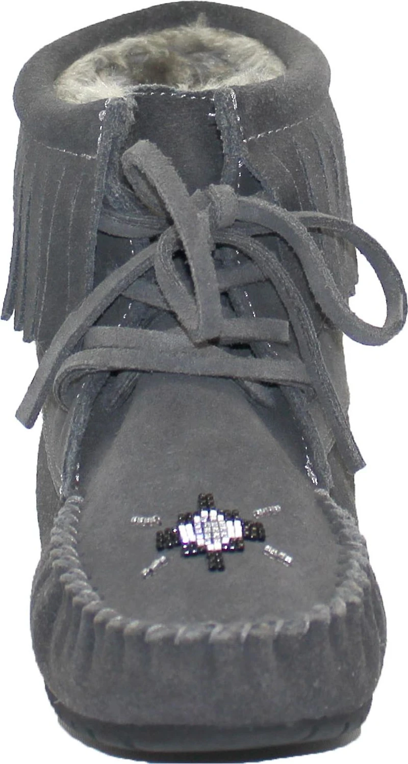 Short Laceup Charcoal Suede Boot
