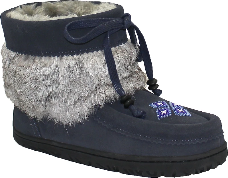 Short Navy Suede Mukluk