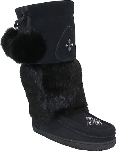 Tall Waterproof Black Suede Mukluk