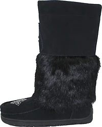Tall Waterproof Black Suede Mukluk