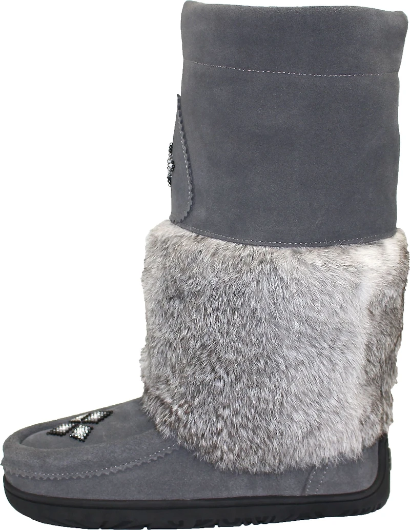 Tall Waterproof Charcoal Suede Mukluk