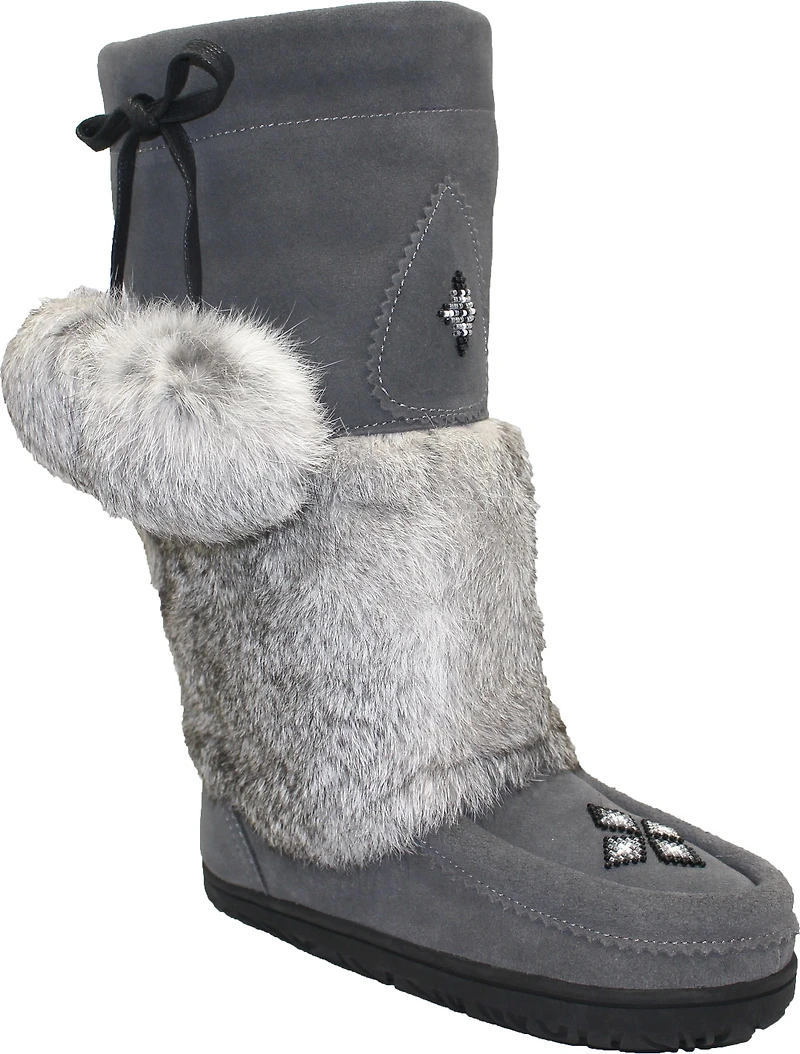 Tall Waterproof Charcoal Suede Mukluk