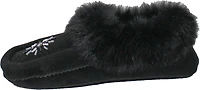 Beaded Mocc With Fur Trim Black
