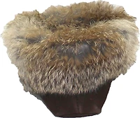 Beaded Mocc With Fur Trim Brown