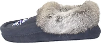 Beaded Mocc With Fur Trim Navy