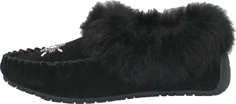 Hard Sole Black Suede Slipper