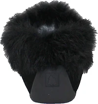Hard Sole Black Suede Slipper