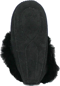 Saski Black - Kids Beaded Moccasin With Fur