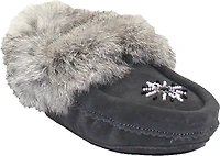 Saskie Charcoal - Kids Beaded Moccasin With Fur