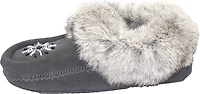 Saskie Charcoal - Kids Beaded Moccasin With Fur