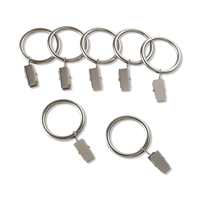 Satin Set of 7 Metal Clip Rings