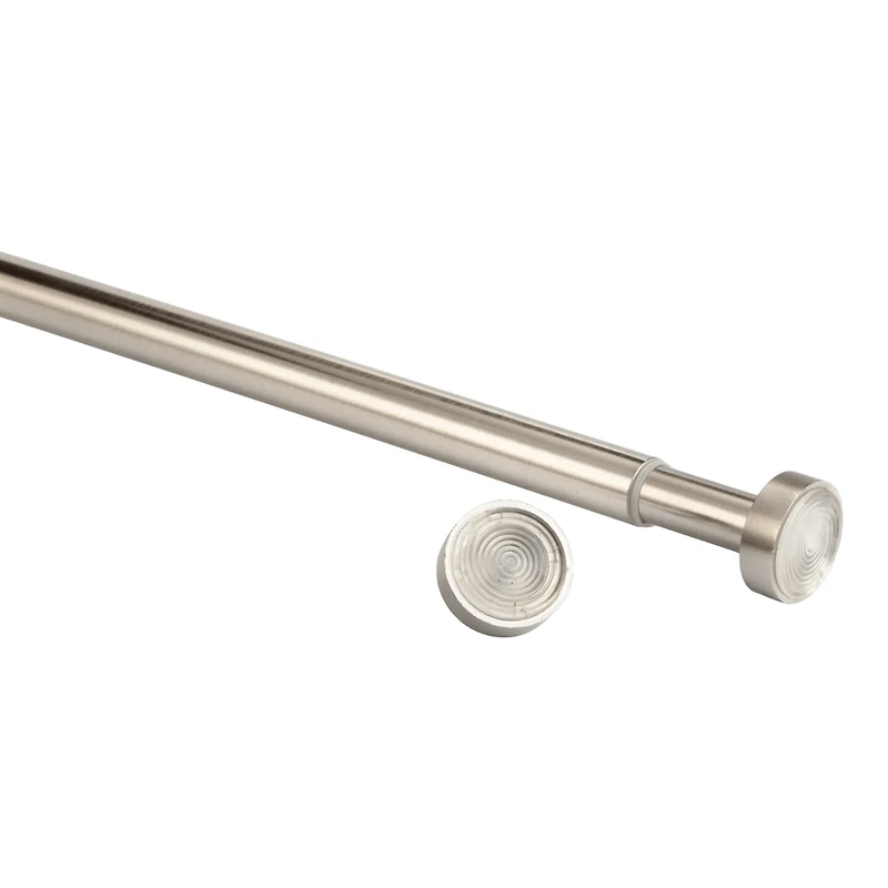 Brushed Nickel Curtain Tension Rod - Diameter 16/19 mm