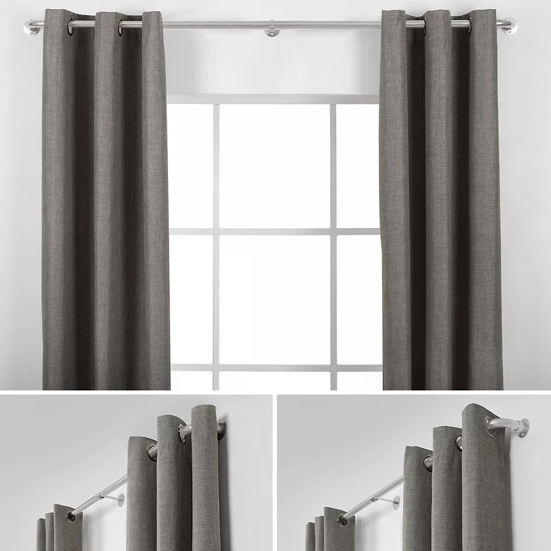 Brushed Nickel Blackout Rod Set - Diameter 25/28 mm