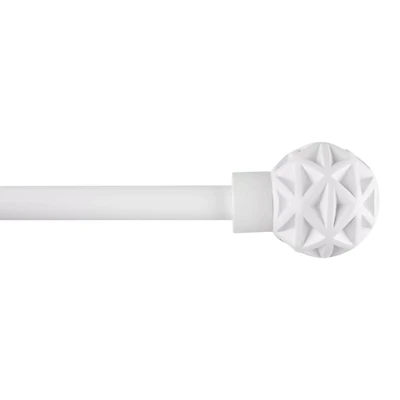 White Geometric Curtain Rod Set - Diameter 13/16mm