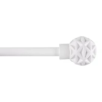 White Geometric Curtain Rod Set - Diameter 13/16mm