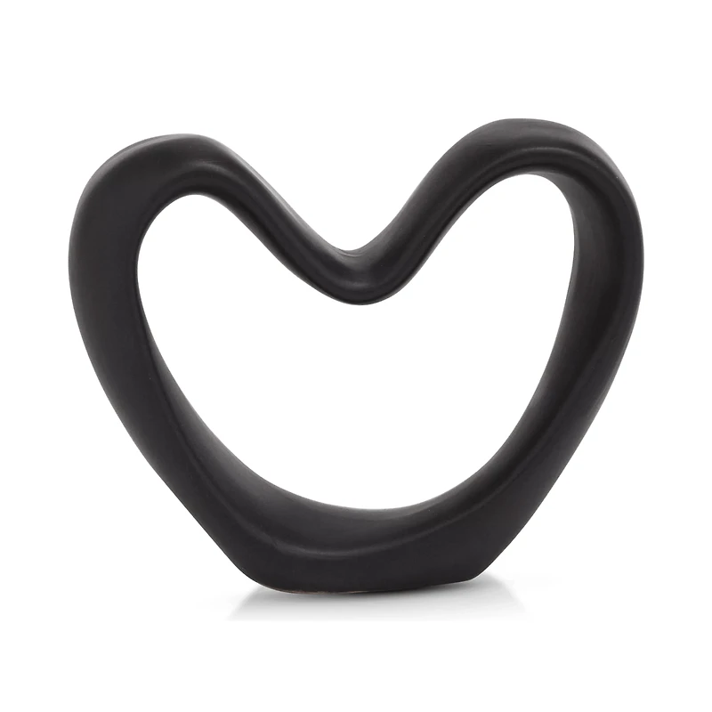 Black Decorative Ceramic Heart