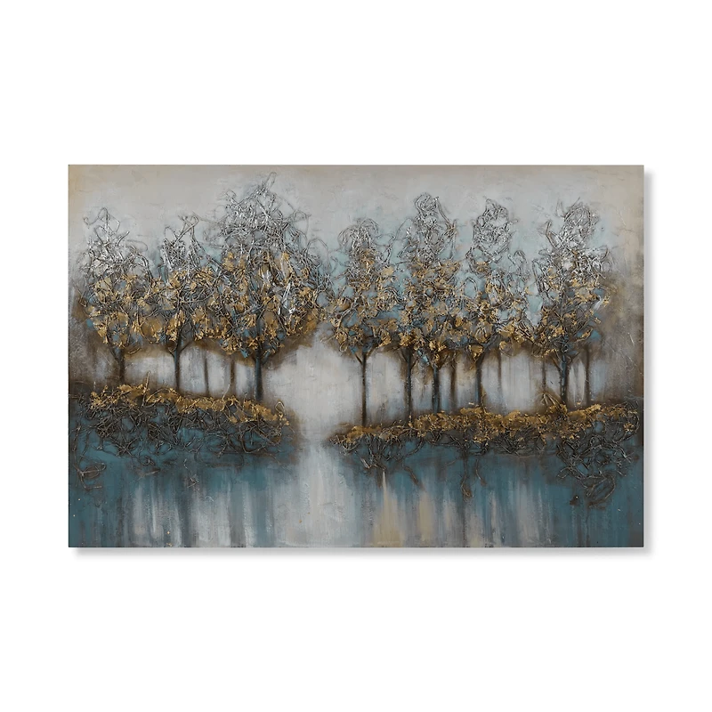Oil Painted Embellished Tree Canvas