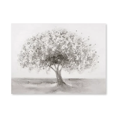 Oil Painted Embellished Tree Canvas