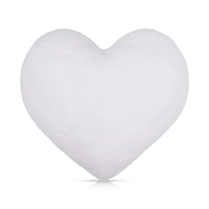 White Wila Heart-Shaped Decorative Pillow