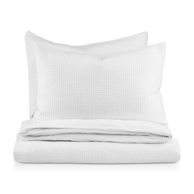 White Collin Collection - 3-Piece Duvet Cover Set