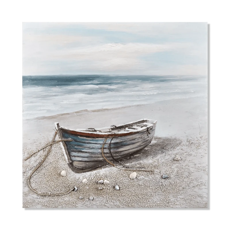 Deserted Boat Oil Painted Canvas