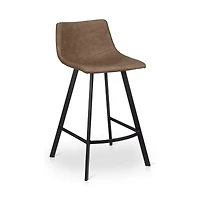 Faux Leather and Metal Bar Stool