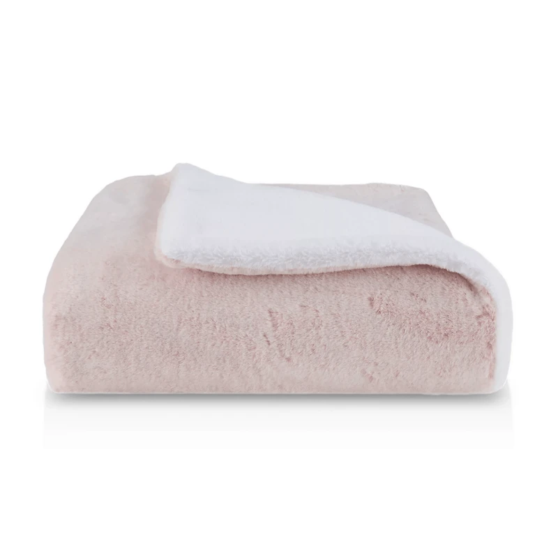 Pink Faux Fur Throw