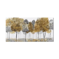 Gel-Embellished Abstract Forest Canvas