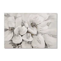 White Blossom Printed Canvas with Gel-Embellishments