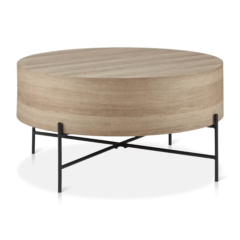 Veneer and Metal Coffee Table