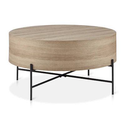 Veneer and Metal Coffee Table