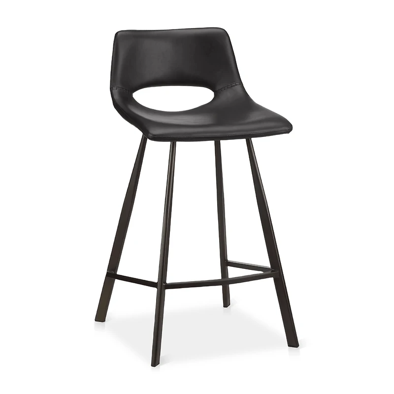 Faux Leather and Metal Bar Stool