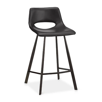 Faux Leather and Metal Bar Stool