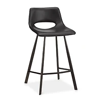 Faux Leather and Metal Bar Stool