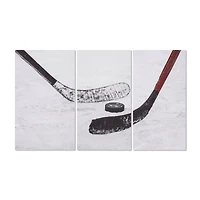 Set of 3 Hockey Printed Canvases