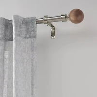 Natural Wood Curtain Rod Set