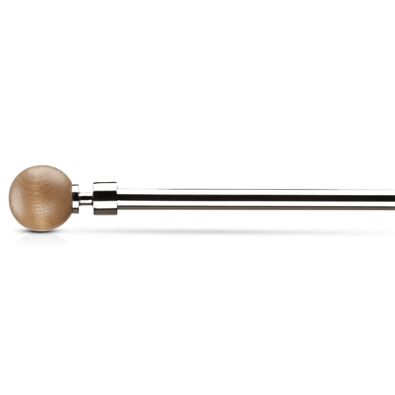 Natural Wood Curtain Rod Set
