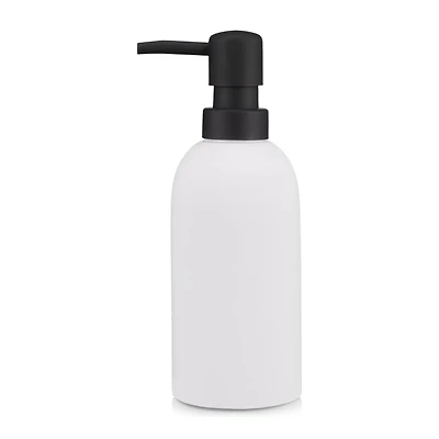 Rubber Coated Black and White Soap Dispenser
