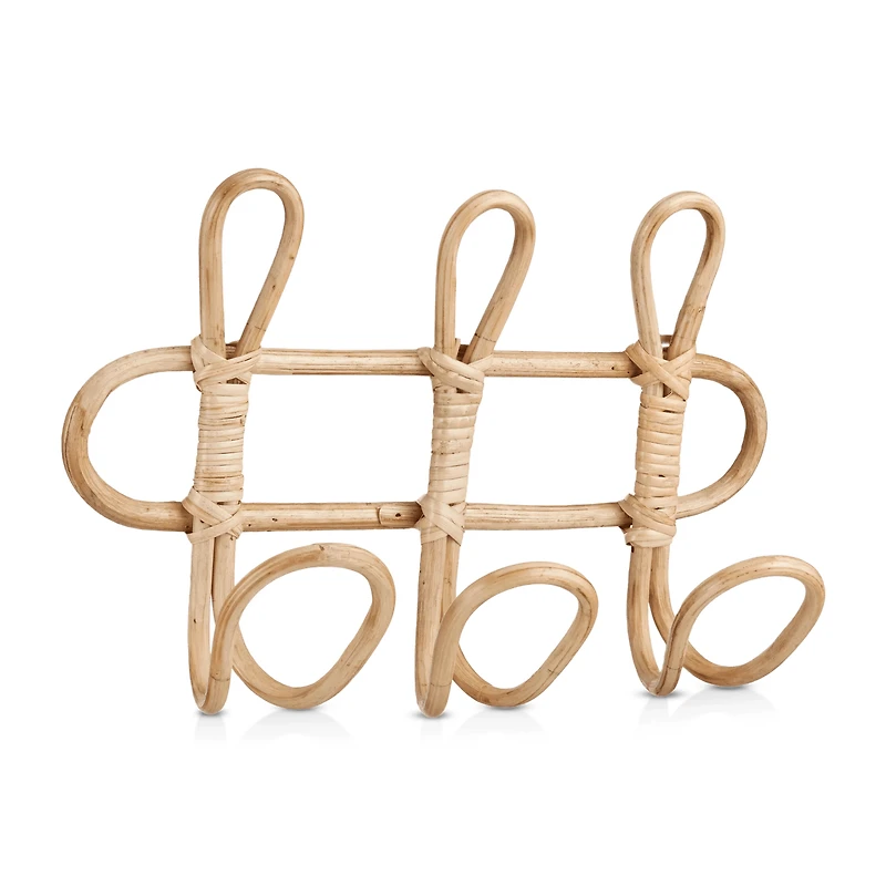 Set of 3 Rattan Hooks