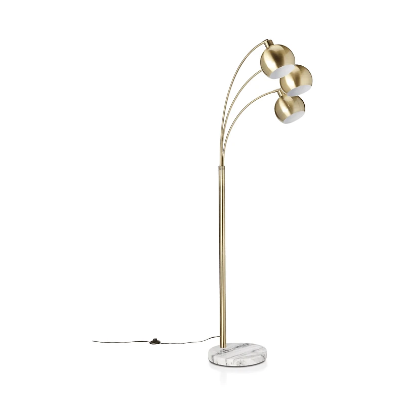 3-Head Floor Lamp with Marble Base