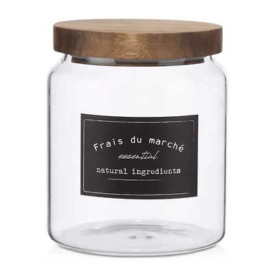 Small Glass Jar with Wooden Lid