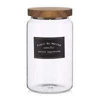 Long Glass Jar with Wooden Lid
