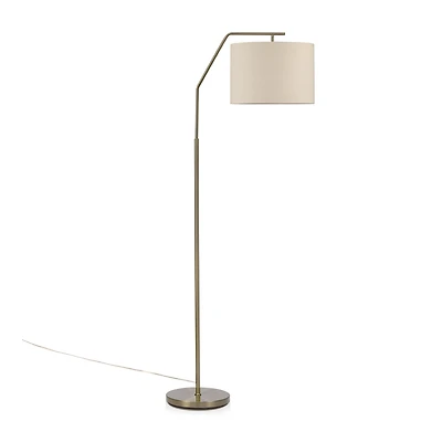 Floor Lamp with Cream Shade and Gold Base