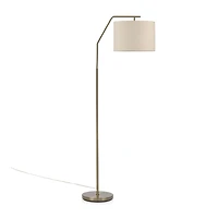 Floor Lamp with Cream Shade and Gold Base